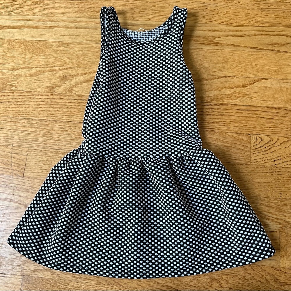 Molli & Mia Black and White Polka Dot Sleeveless Girl’s Spandex Blend Dress - 2T